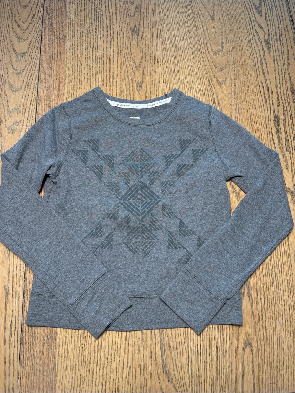 TOMS Women’s Grey Geometric Crewneck Sweater